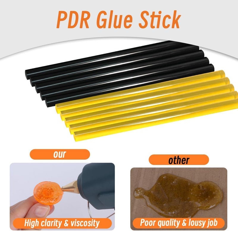 Super PDR طقم إصلاح خدوش السيارات 74 قطعة، طقم سحب خدوش صغيرة، أدوات إزالة خدوش معدنية قابلة للتعديل مع 58 قطعة من لاصقات السحب عالية اللزوجة لخدوش السيارات الكبيرة والصغيرة، خدوش الأبواب، أضرار البرد - Image 5